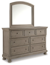 Load image into Gallery viewer, Lettner King Panel Bed with Mirrored Dresser
