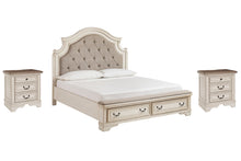 Load image into Gallery viewer, Realyn California King Upholstered Bed with 2 Nightstands

