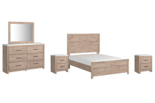 Load image into Gallery viewer, Senniberg Full Panel Bed with Mirrored Dresser and 2 Nightstands
