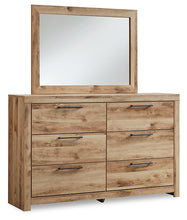 Load image into Gallery viewer, Hyanna King Panel Bed with Mirrored Dresser and 2 Nightstands
